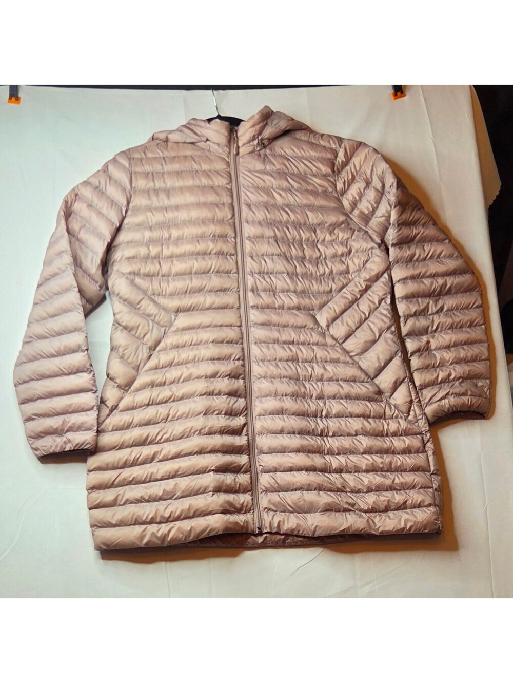 32 Degrees Packable Down Hooded Jacket Mauve Quilted Coat Large NWOT